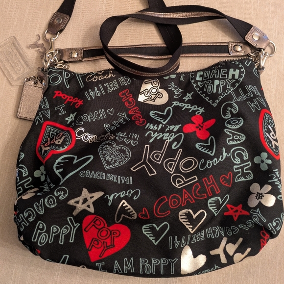 Coach Black and Red Graphic Crossbody Bag - Picture 3 of 9